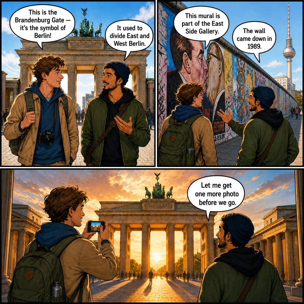 Tirinha da missão Berlin Adventure, em Berlin, Germany