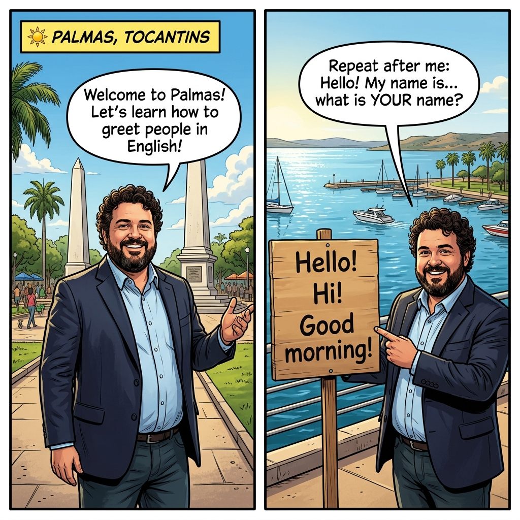Tirinha da missão Hello Palmas!, em Palmas, Tocantins