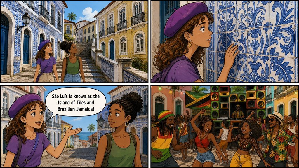 Tirinha da missão São Luís Adventure, em São Luís, MA